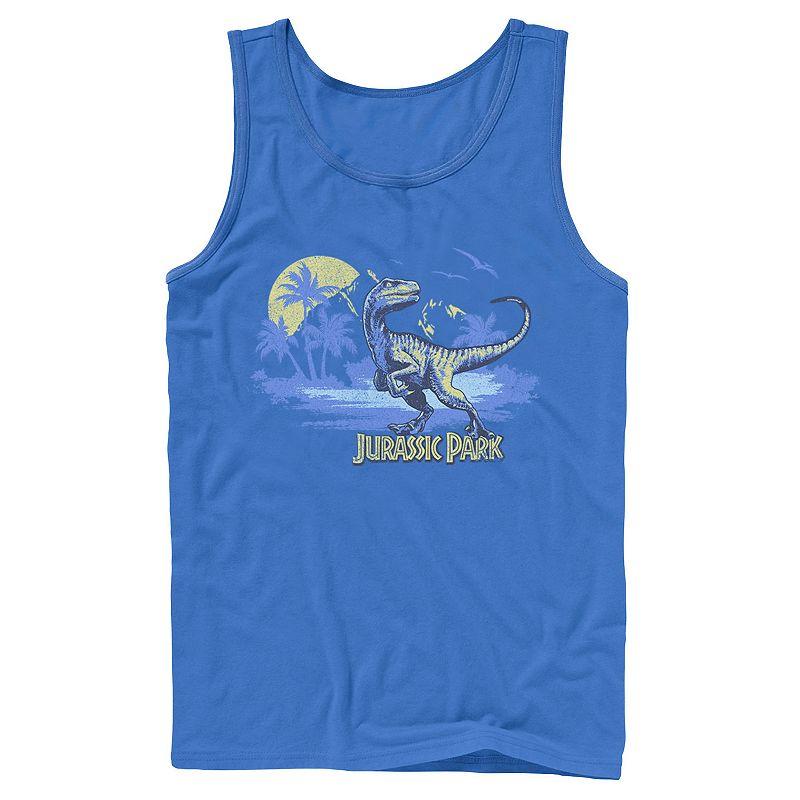 Men's Jurassic Park Raptor Distressed Portrait Tank Top,  Product Image