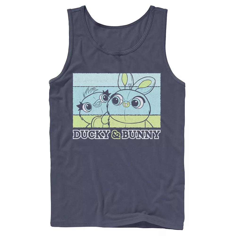 Men's Disney / Pixar Toy Story 4 Ducky & Bunny Retro Tank Top,  Product Image