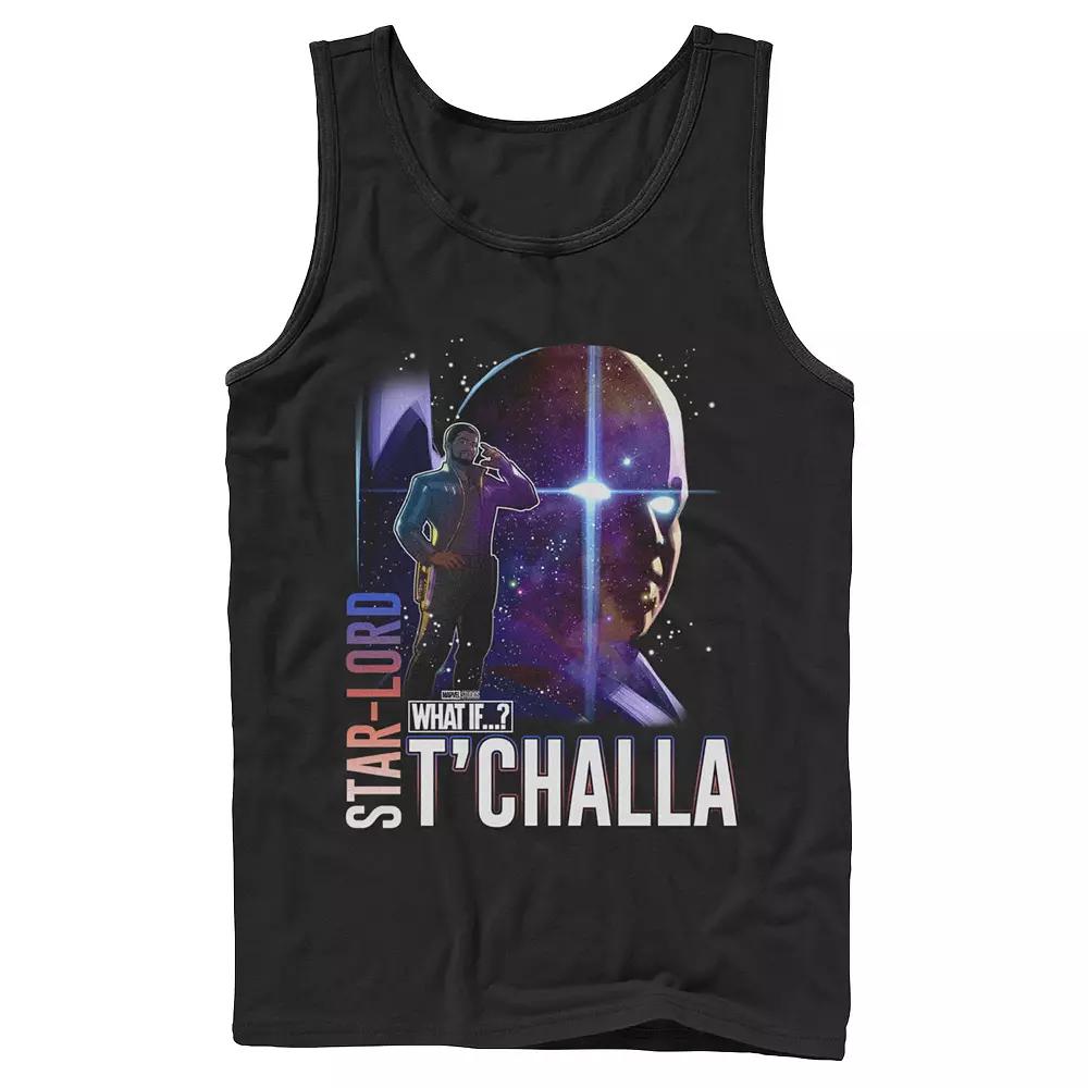 Men's Marvel What If Star Lord T'Challa and Watcher Poster Sweatshirt, Size: XL, Black Product Image