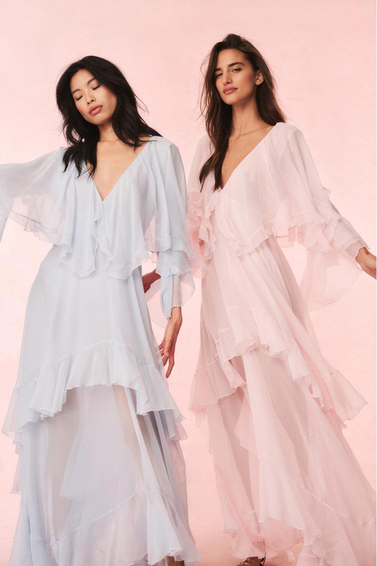 Collia Silk Maxi Dress - PALE PINK Product Image