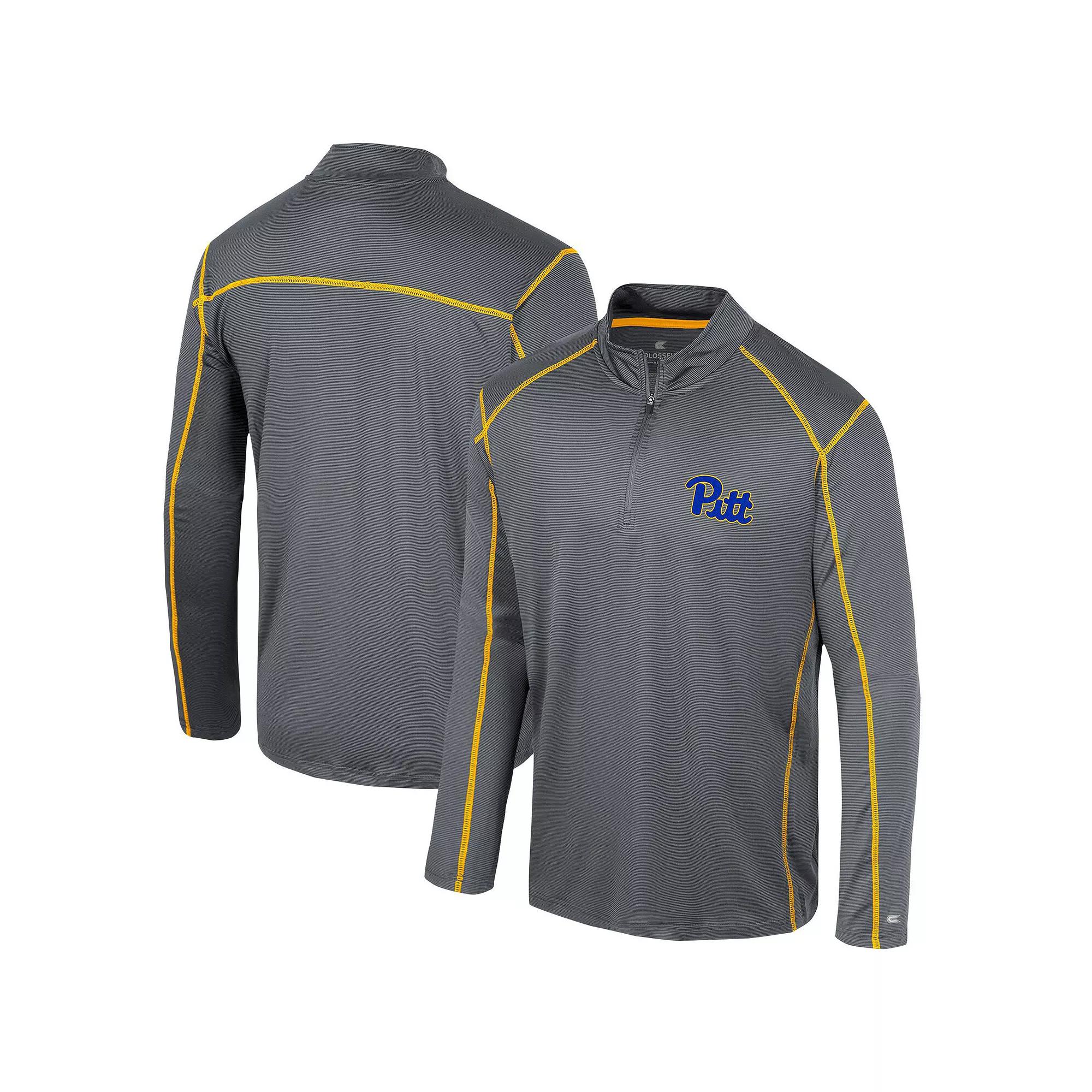 Men's Colosseum Charcoal Pitt Panthers Cameron Quarter-Zip Windshirt, Size: Medium Product Image