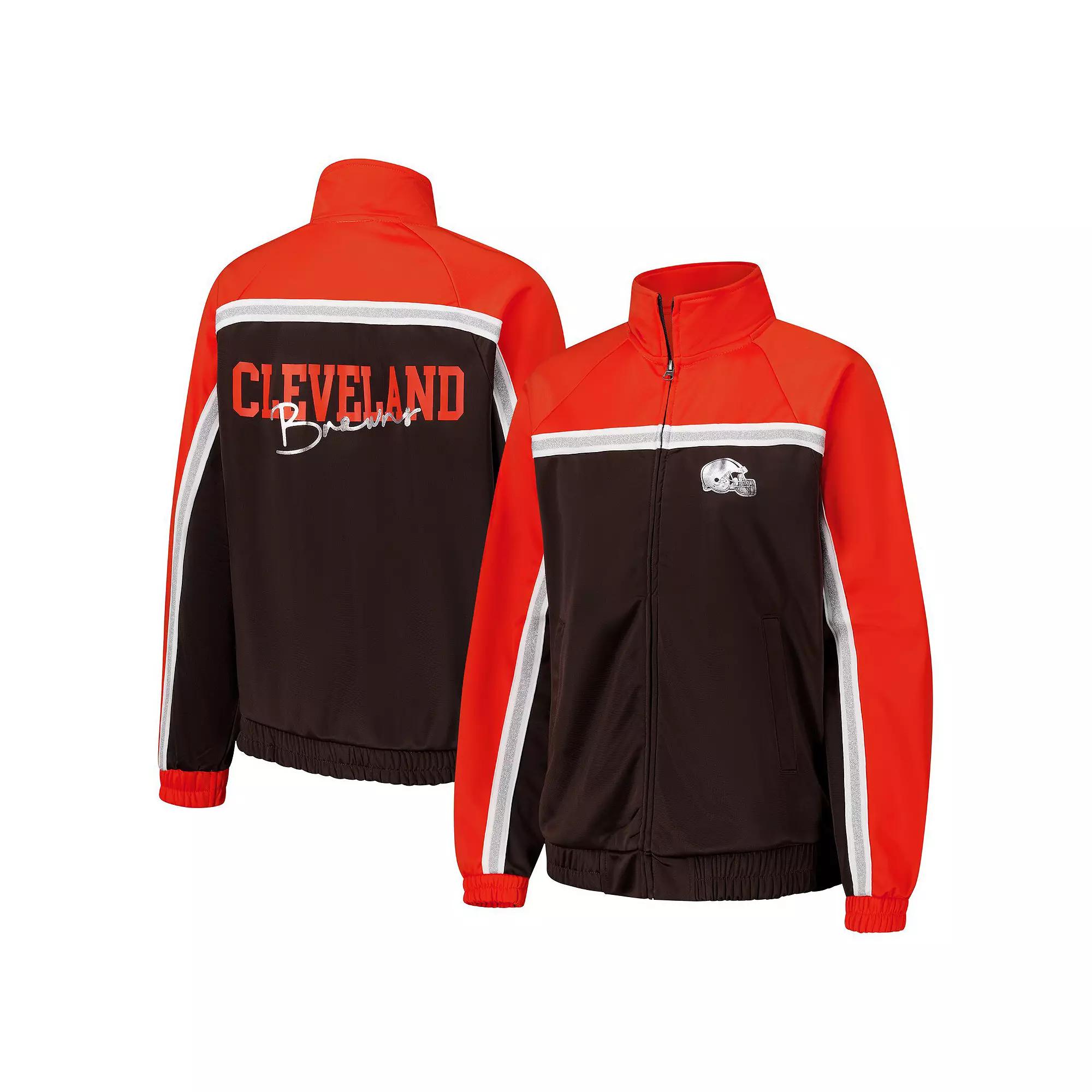 Women's G-III 4Her by Carl Banks Brown Cleveland Browns Post Game Full-Zip Track Jacket, Size: 2XL Product Image
