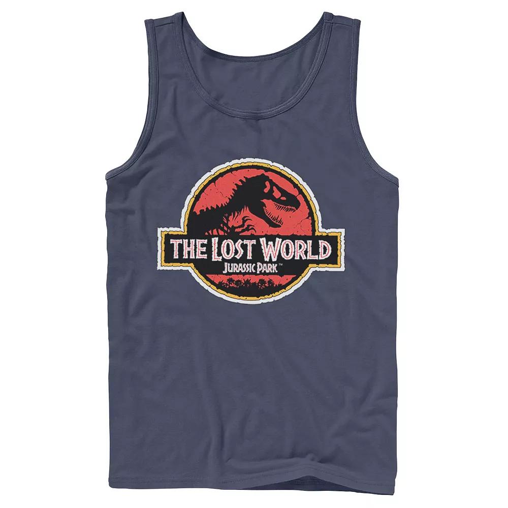Men's Jurassic Park Neon Gradient Scene Tank Top,  Product Image