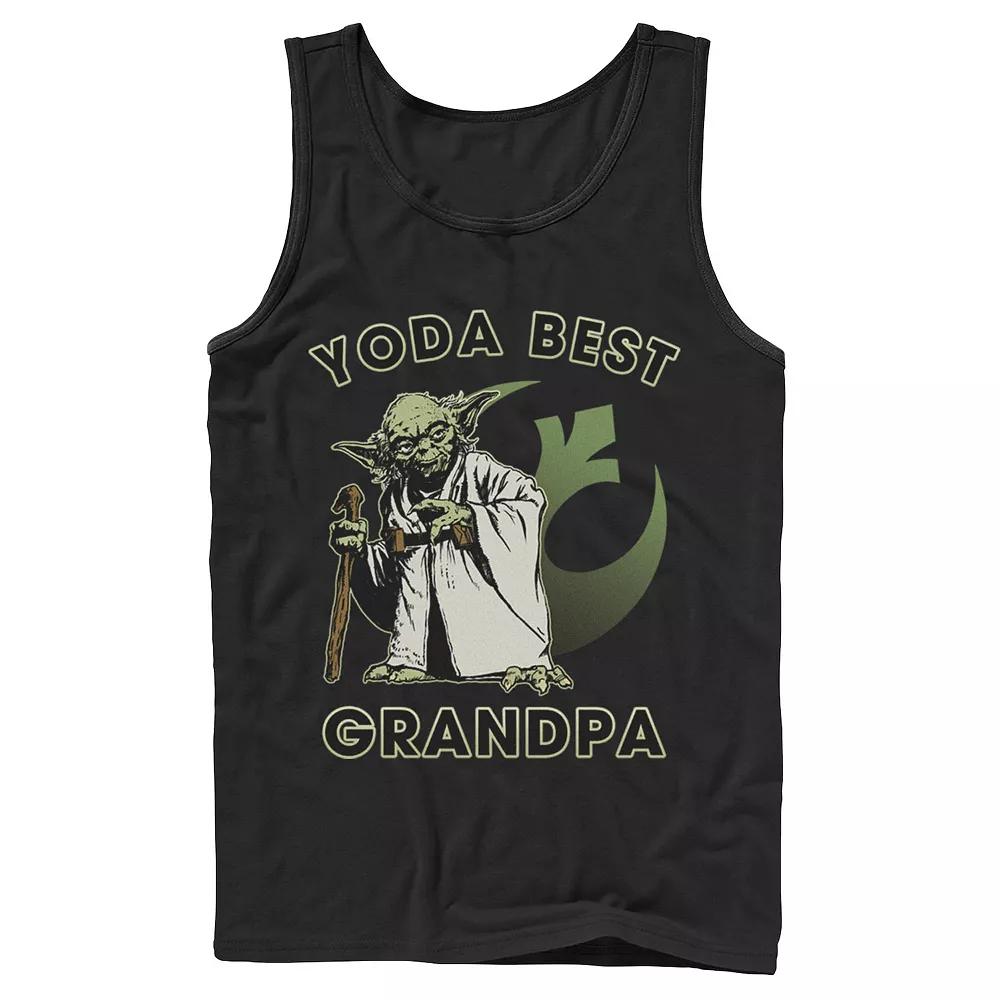 Men's Star Wars Yoda Best Grandpa Rebel Logo Tank Top,  Product Image