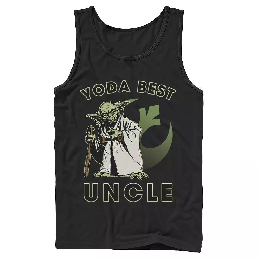 Men's Star Wars Yoda Best Uncle Rebel Logo Tank Top,  Product Image