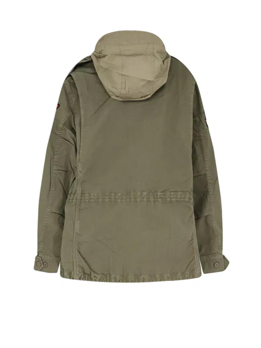 POLO RALPH LAUREN Cotton Denim Jacket With Front Logo Patch In Green Product Image