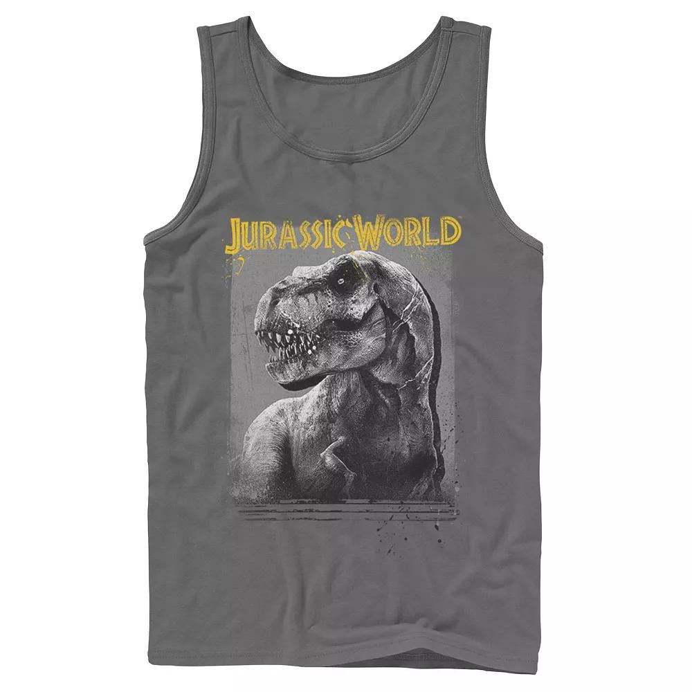 Men's Jurassic World T-Rex Profile Shading Graphic Tank Top, Size: XL, Grey Product Image