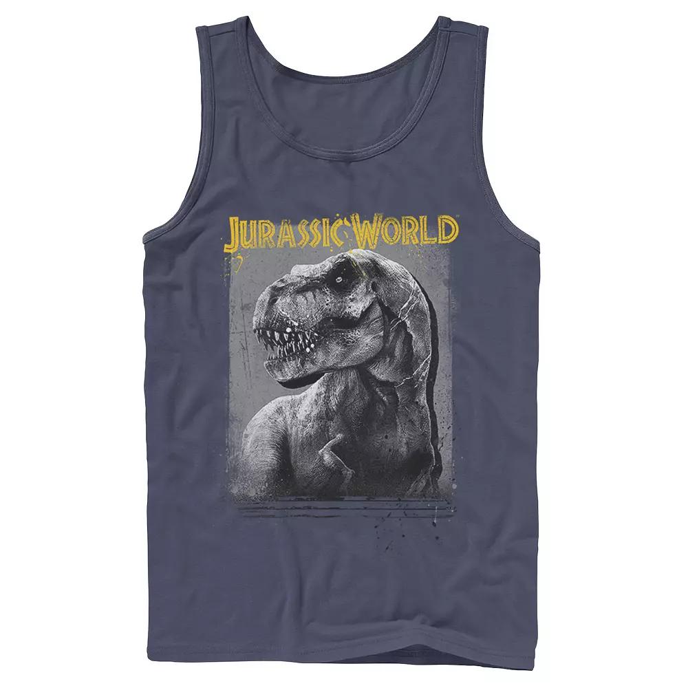 Men's Jurassic Park Neon Gradient Scene Tank Top,  Product Image