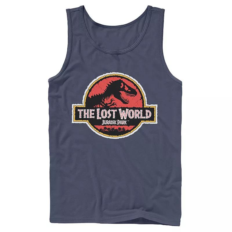 Men's Jurassic Park Neon Gradient Scene Tank Top,  Product Image