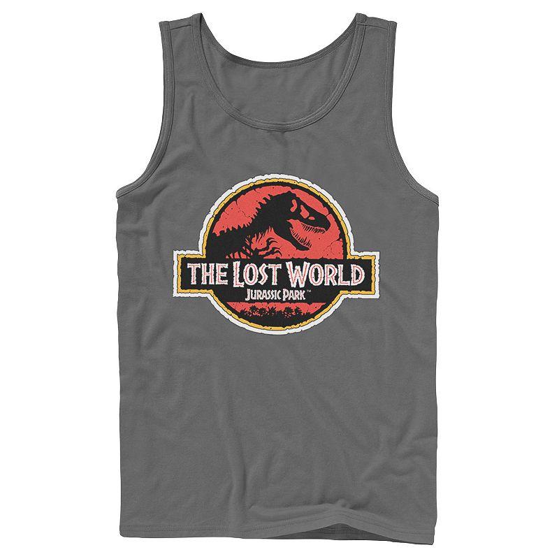 Men's Jurassic Park Neon Gradient Scene Tank Top,  Product Image