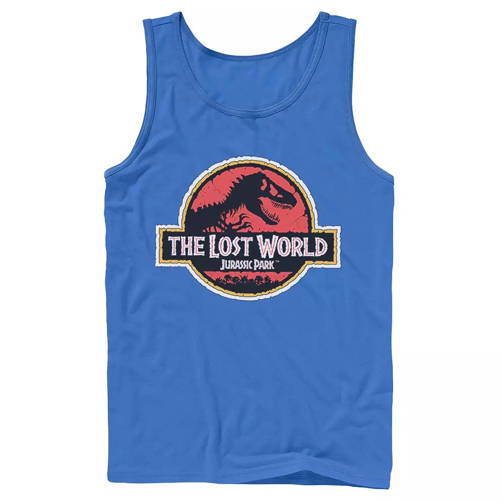 Men's Jurassic Park Neon Gradient Scene Tank Top,  Product Image