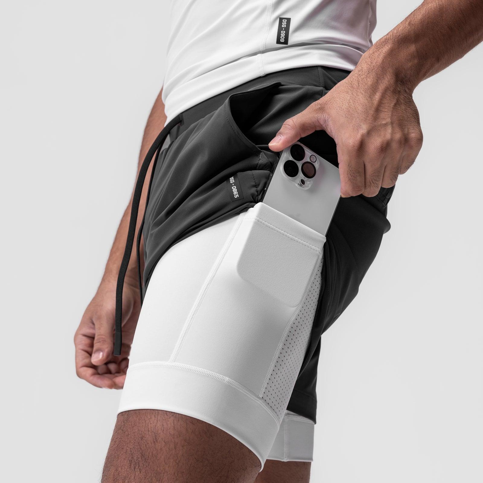 0865. Tetra-Lite® 5" Liner Short - Space Grey "Cyber"/White Male Product Image