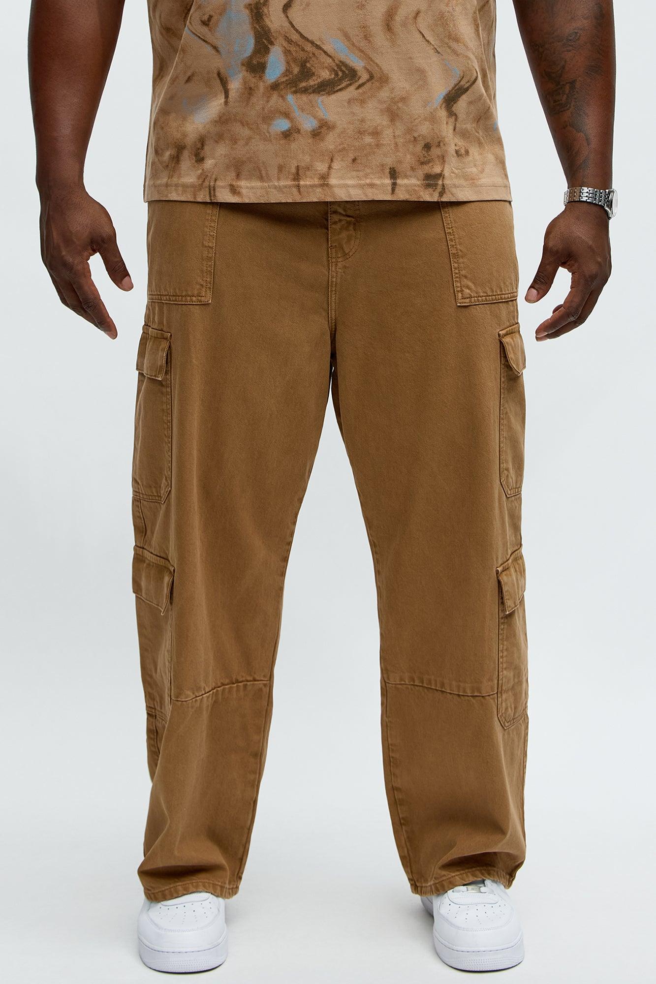Build Up Baggy Cargo Jeans - Brown Male Product Image