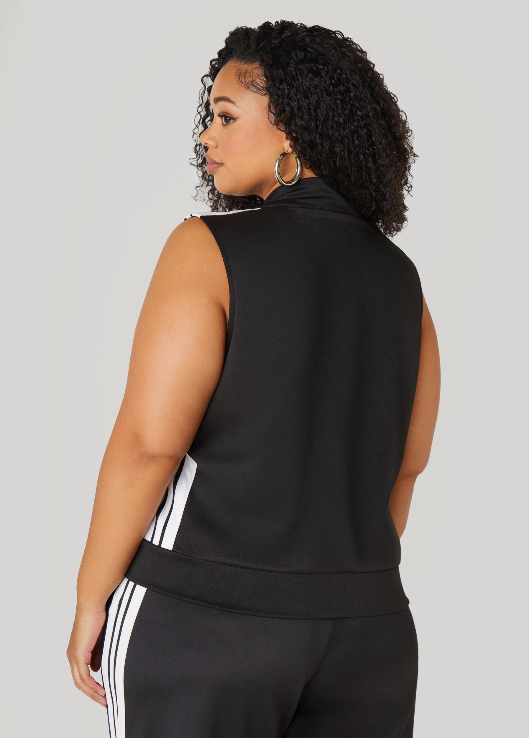 Plus Size Striped Track Vest Ashley Stewart Product Image