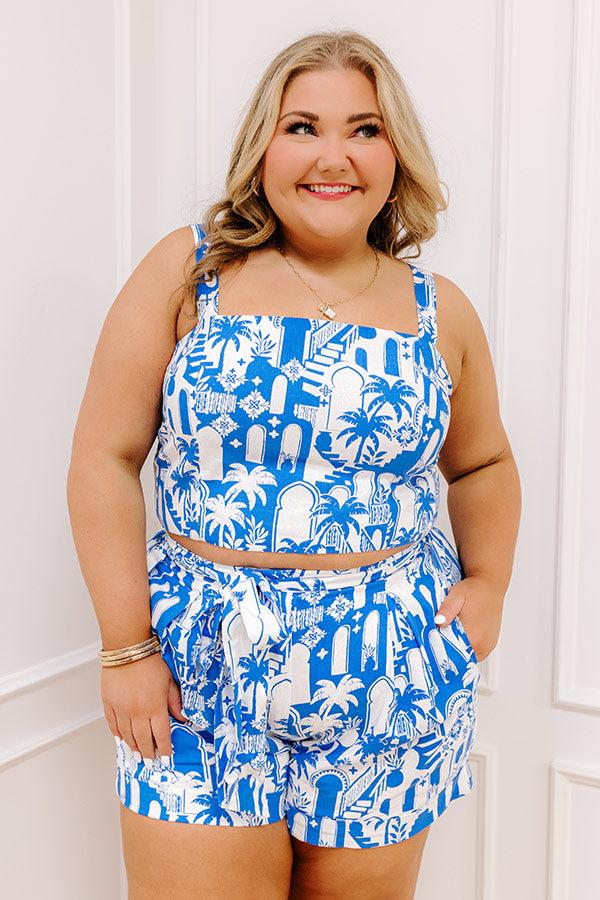 Mykonos Muse Linen-Blend Crop Top Curves Product Image