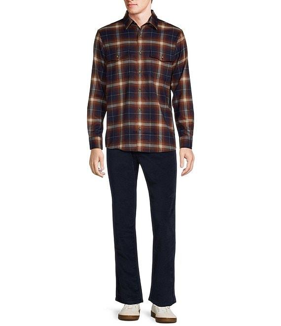 Rowm Big & Tall Long Sleeve Jaspe Dark Large Plaid Button Down Shirt Product Image