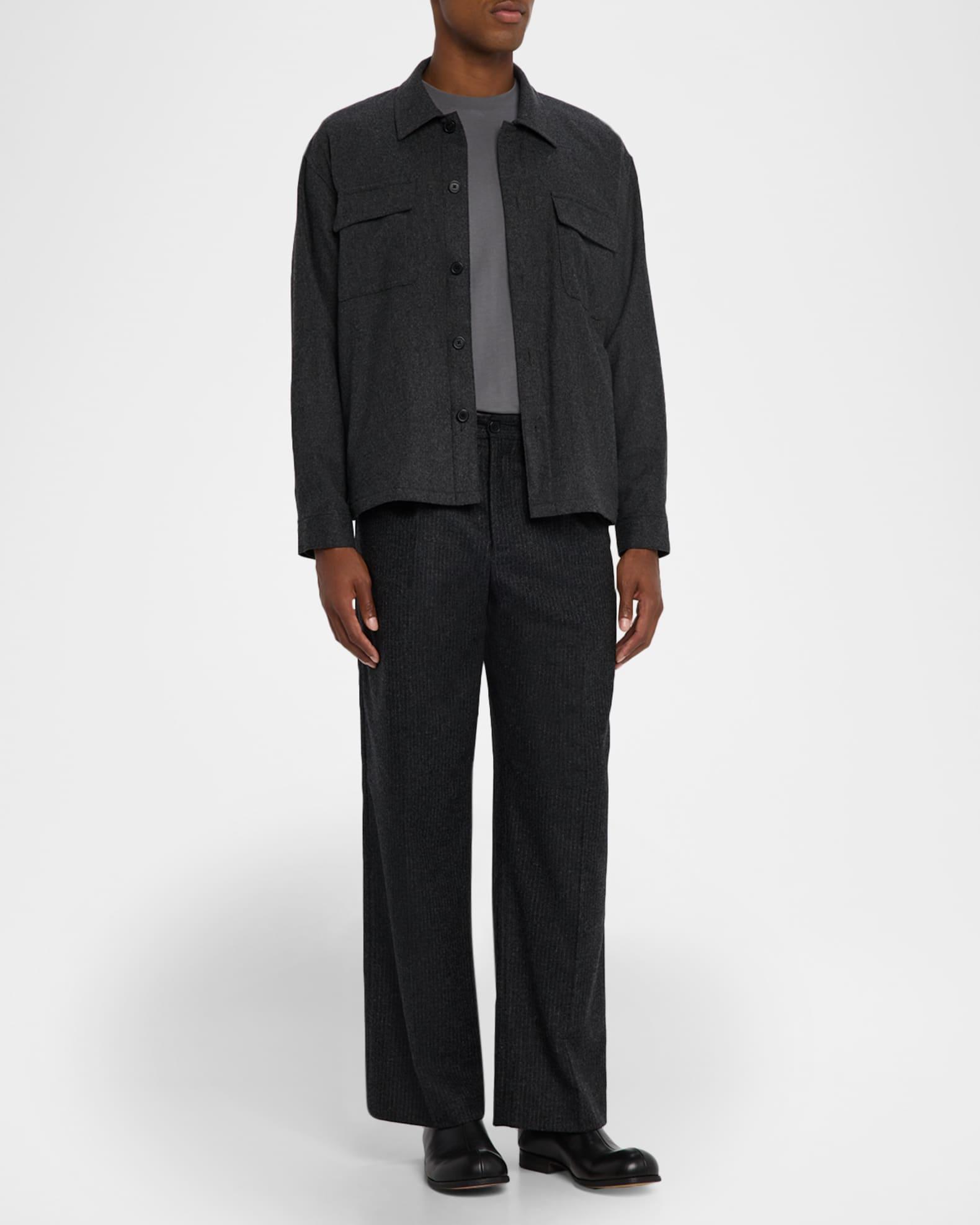 Men's Pinstripe Wide Leg Trousers Product Image