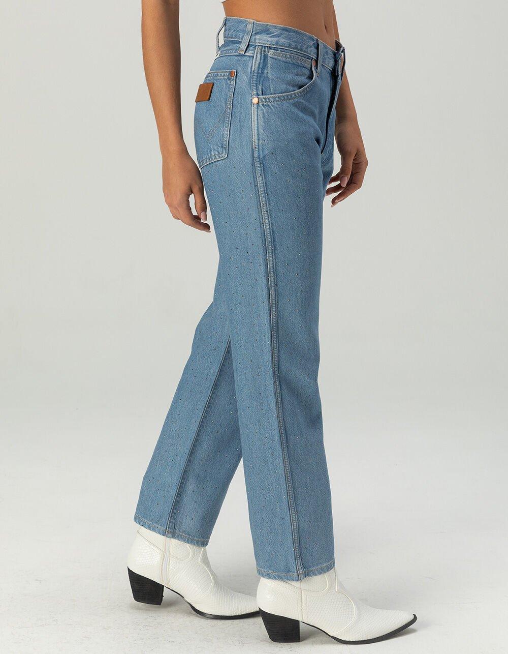 WRANGLER Sunset Mid Rise Straight Womens Jeans - LIGHT VINTAGE Product Image