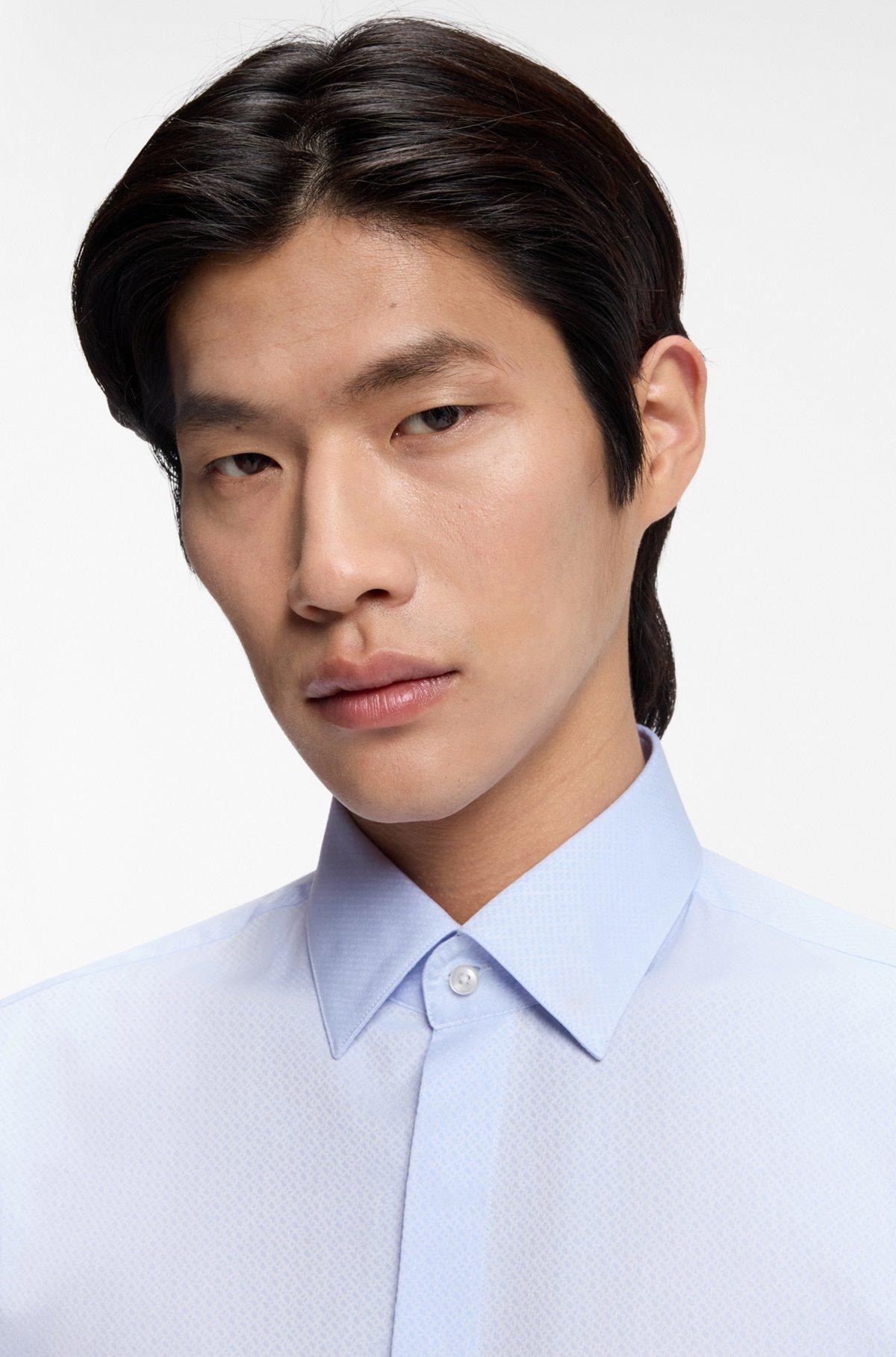 Regular-fit shirt in Italian monogrammed cotton Product Image