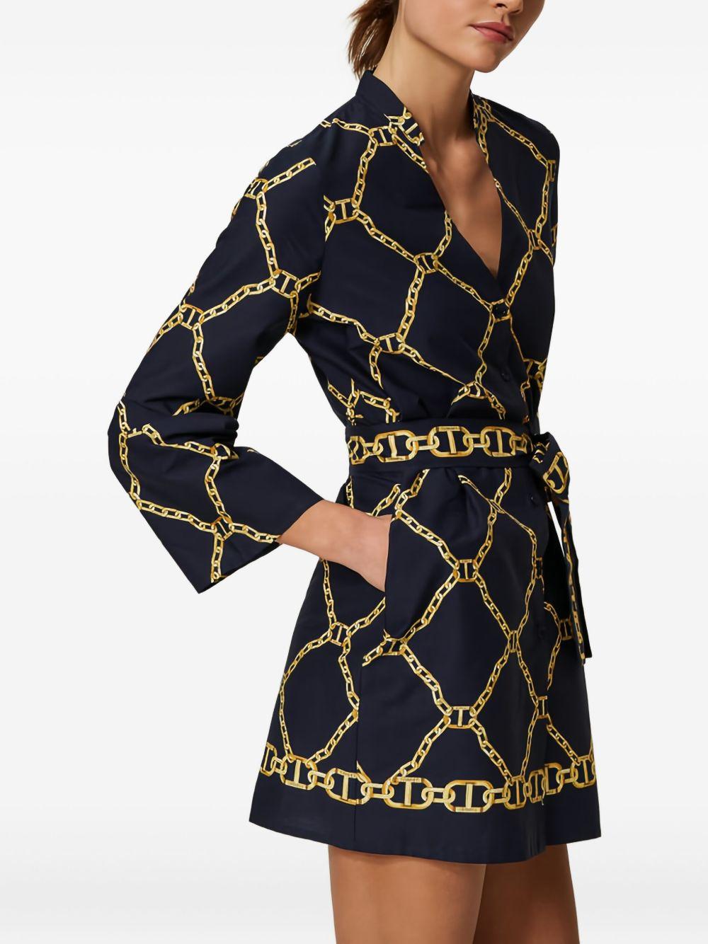 chain-print poplin mini dress Product Image