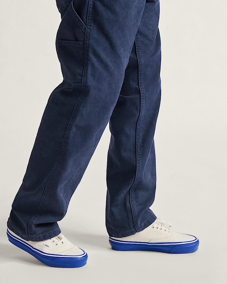 Premium Authentic Duck Canvas Shoe in White / Blue| Vans US Product Image