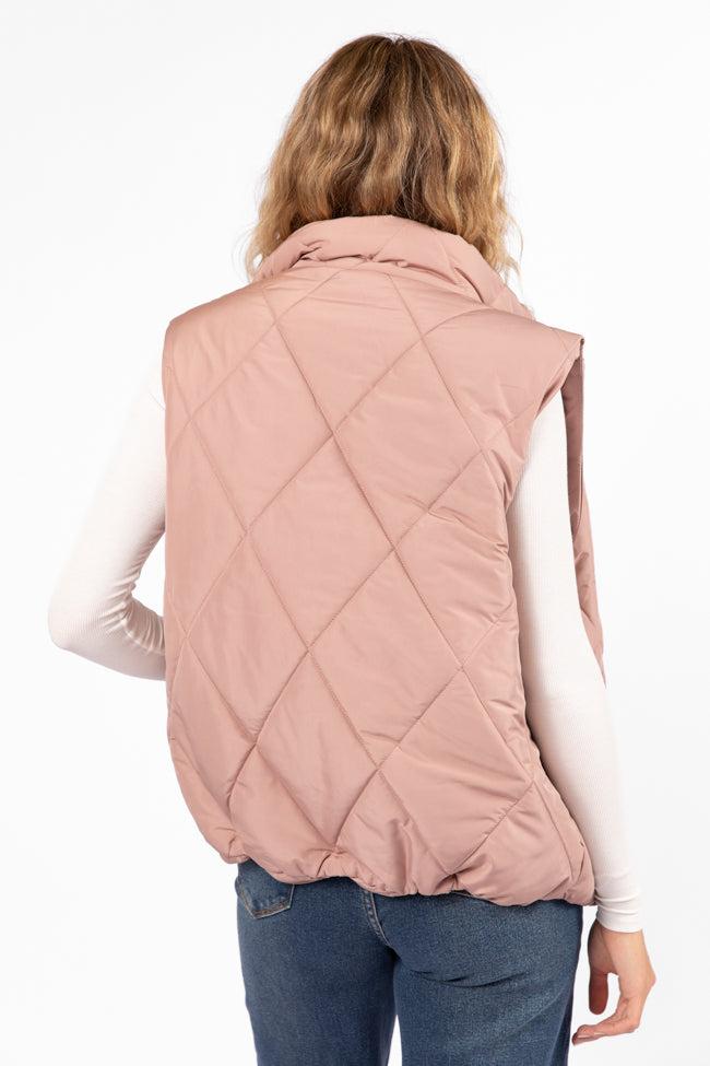 Mountainside Moment Mauve Quilted Puffer Vest Product Image