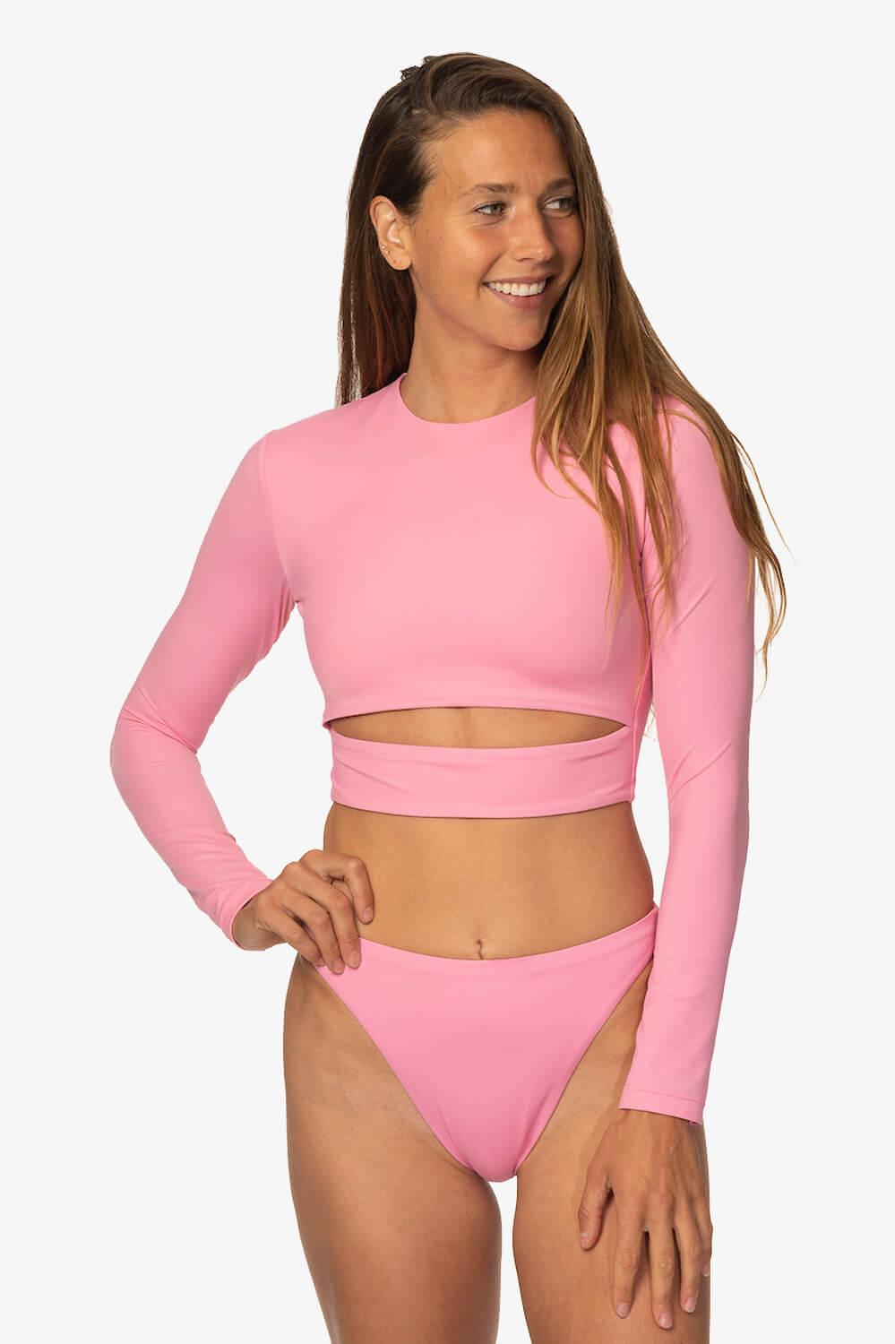Taranaki Long Sleeved Crop Cut-Out Rashguard - Dazzle Female Product Image