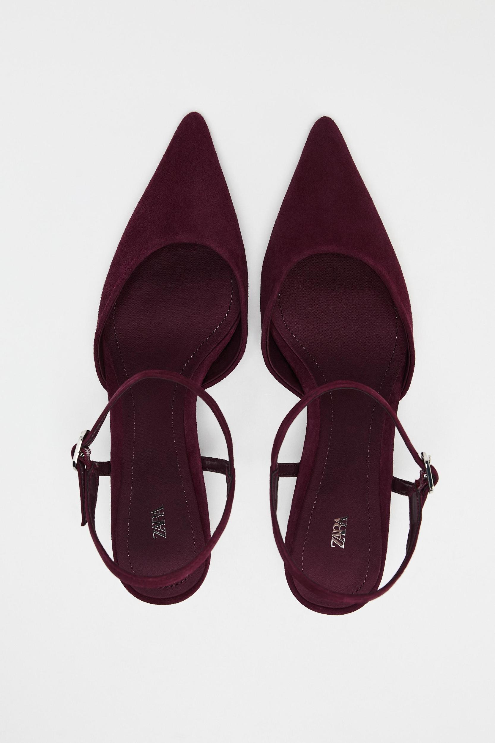 SUEDE KITTEN HEEL SLINGBACKS Product Image