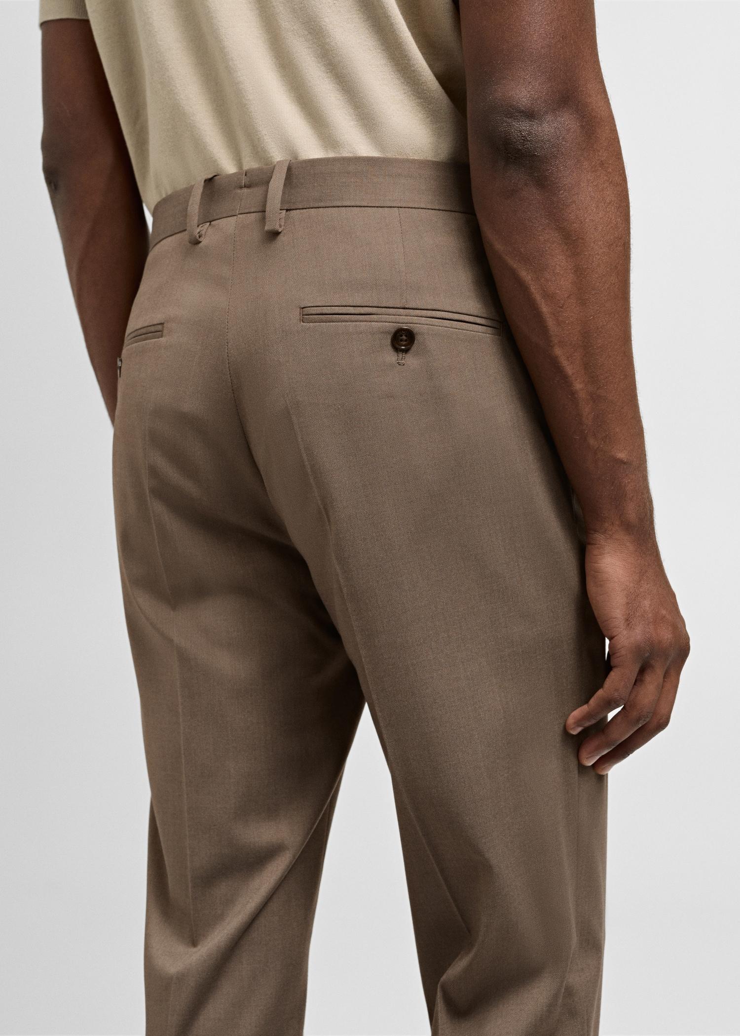 Stretch-fabric slim-fit suit pants - Men | MANGO USA Product Image