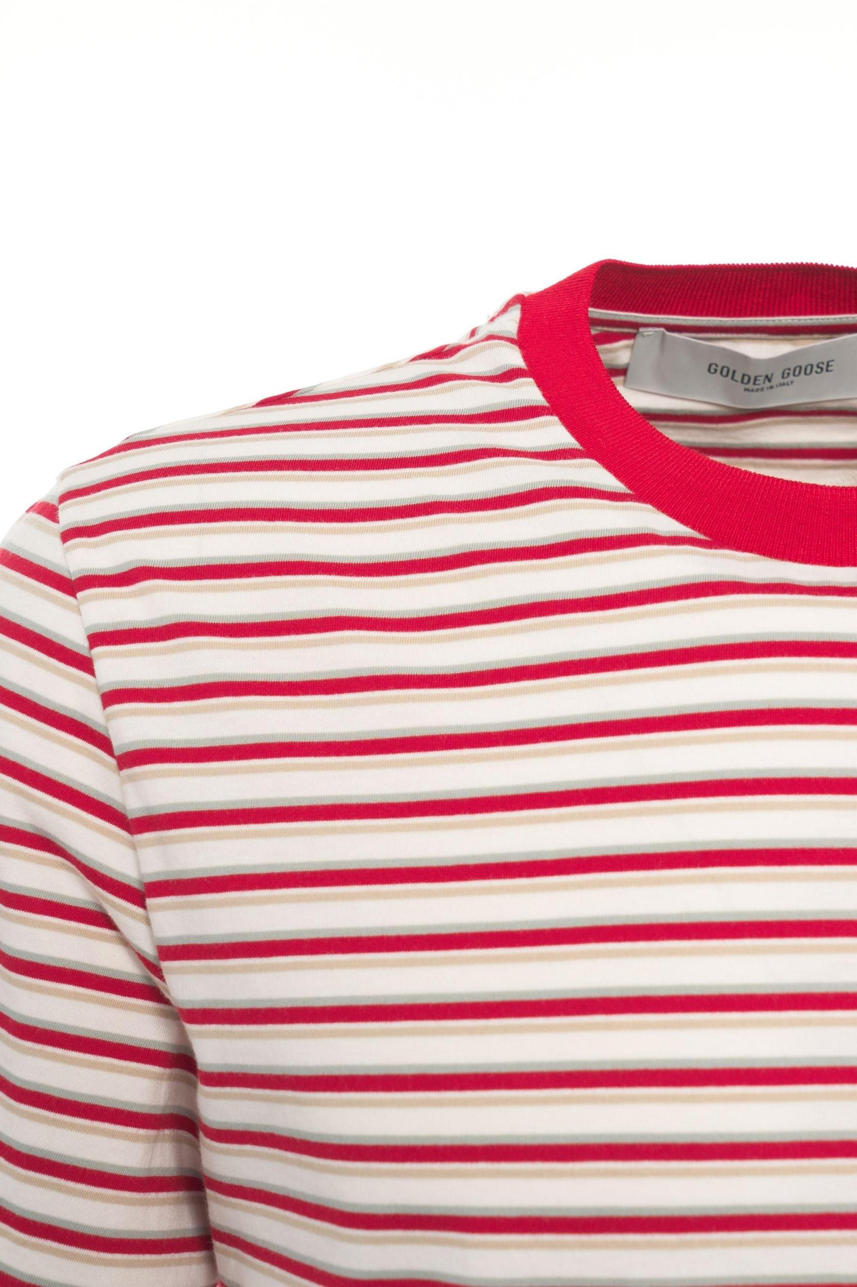 Striped t-shirt with logo embroidery Product Image
