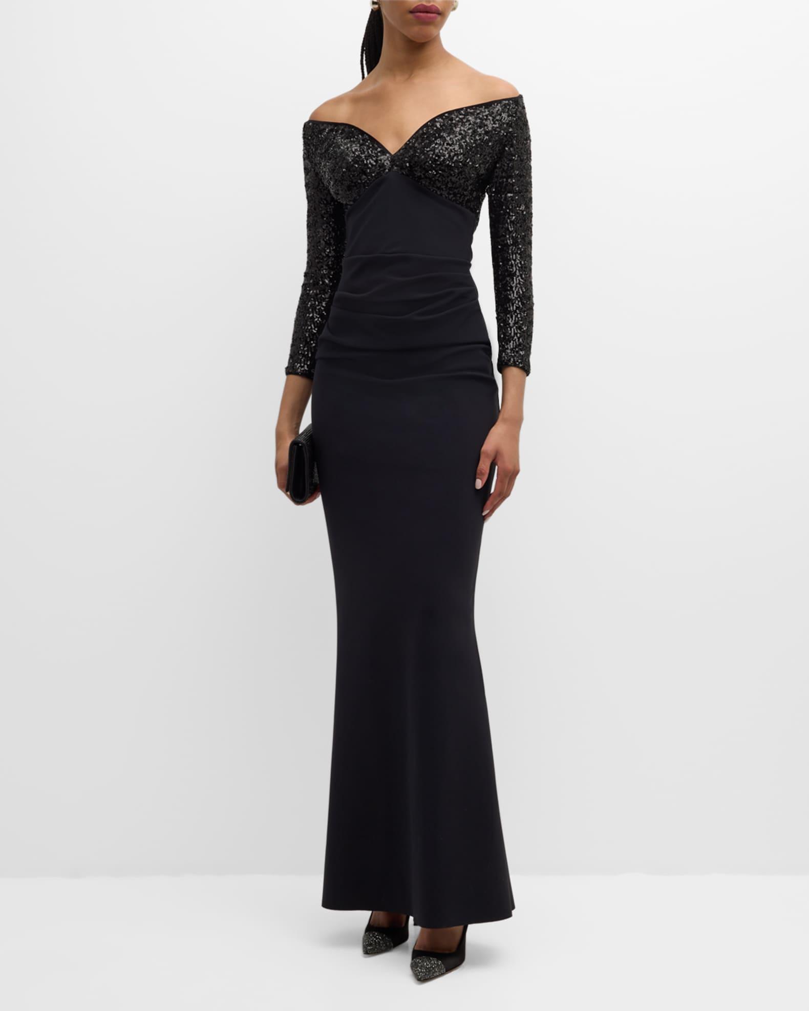 Off-Shoulder Sequin Mermaid Gown Product Image