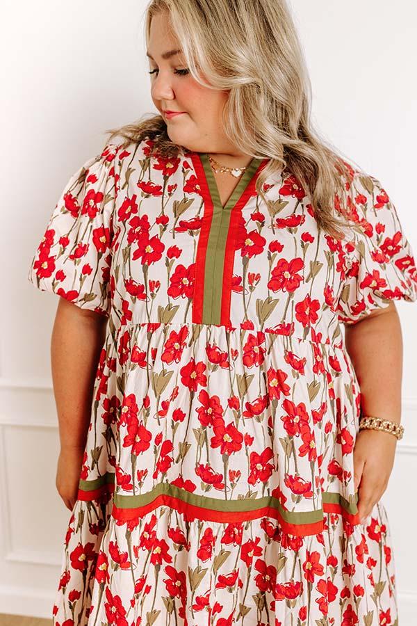 Fresh Horizon Floral Mini Dress in Rust Curves Product Image