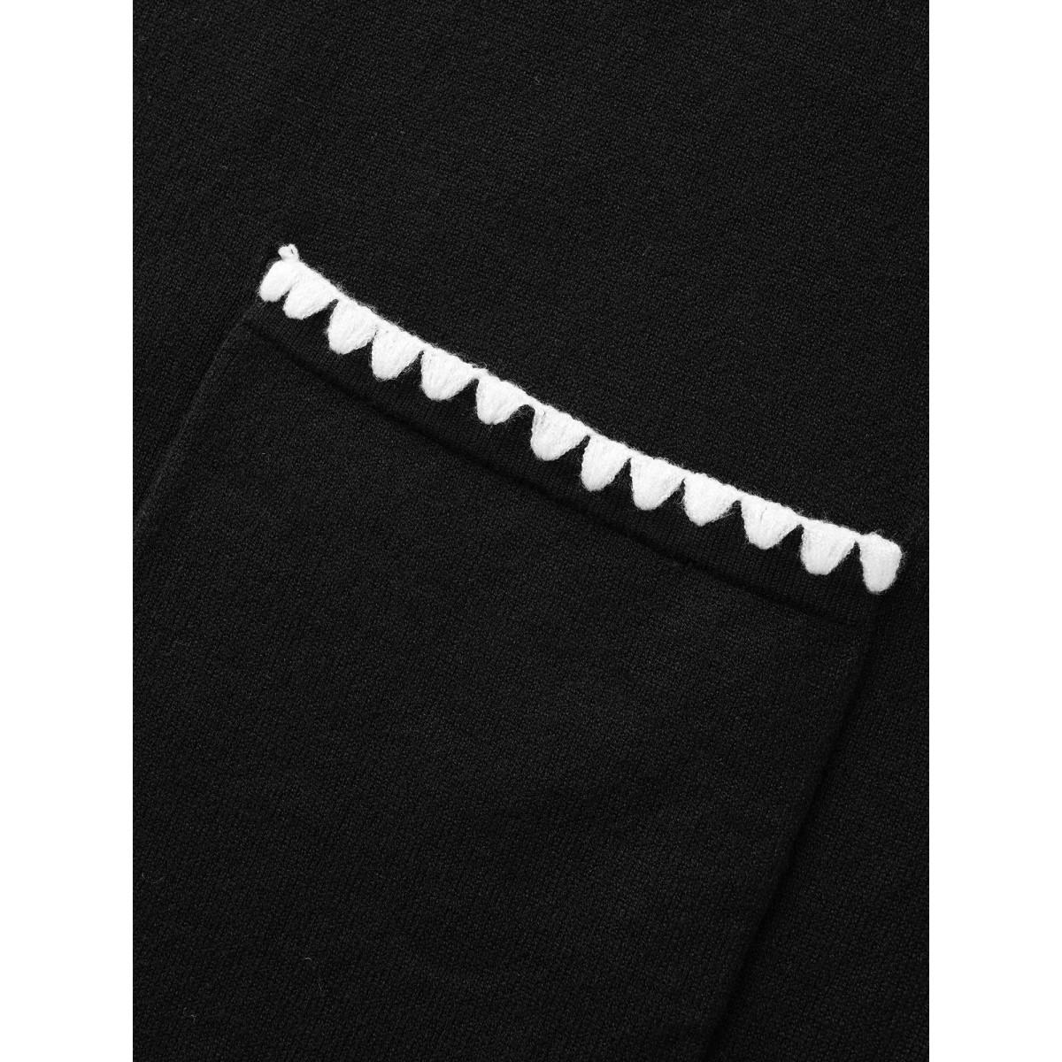 Plus Size Supersoft Essentials Contrast Trim Hooded Cardigan Black Women Casual Loose Long Sleeve Everyday Cardigans BloomChic 18-20/2X Product Image