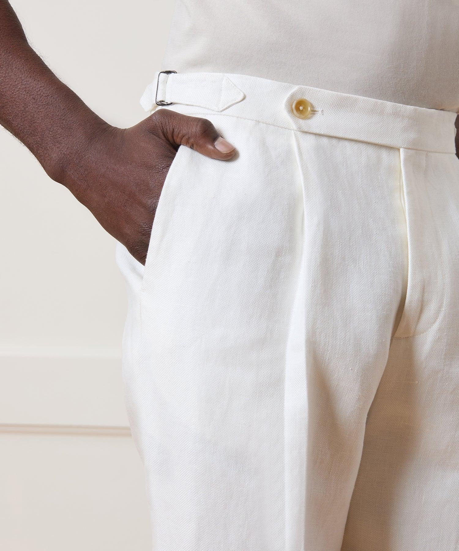 Italian Linen Side Tab Trouser Product Image