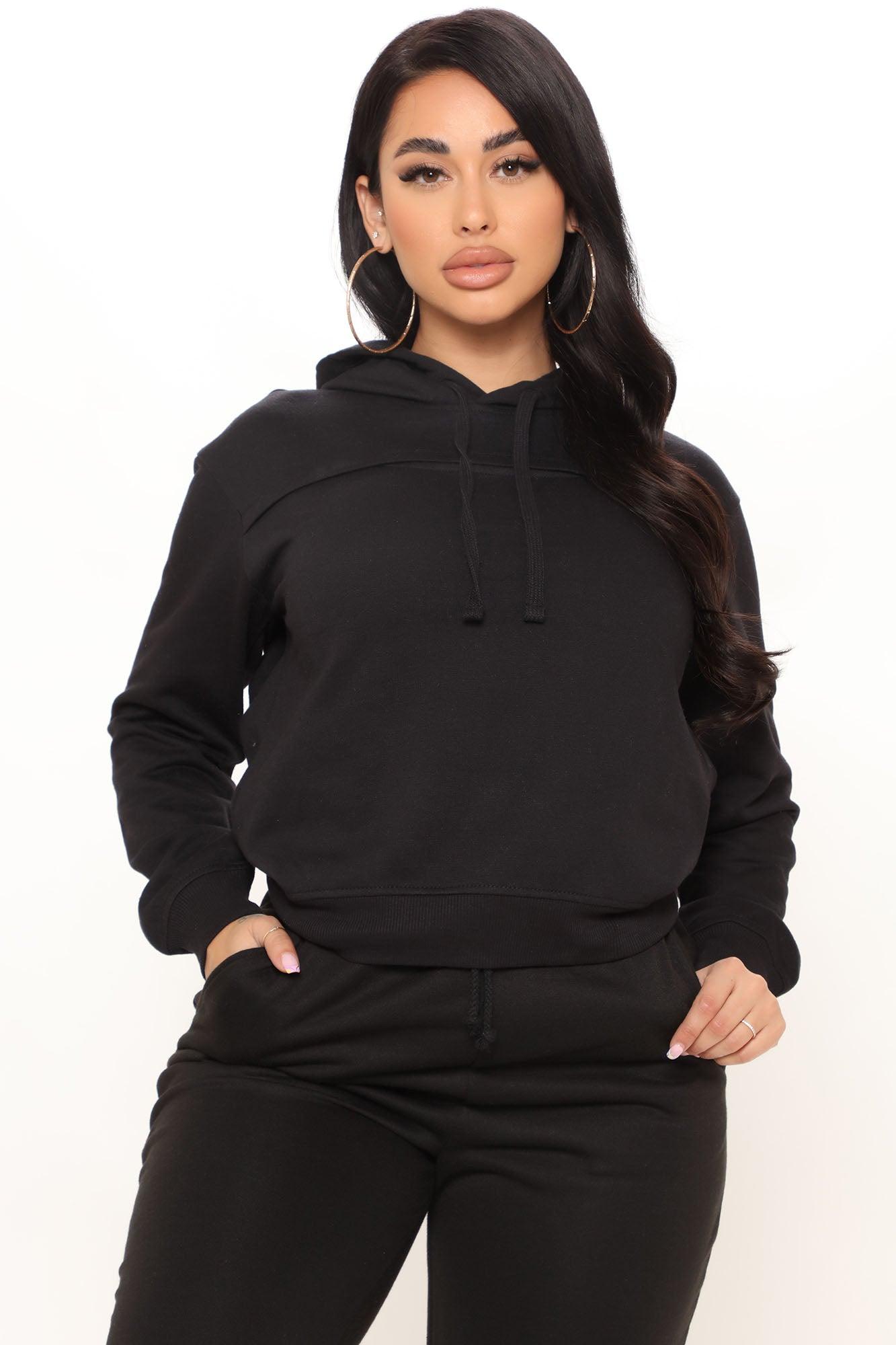 Can't Keep Up Cut Out Hoodie - Black Product Image