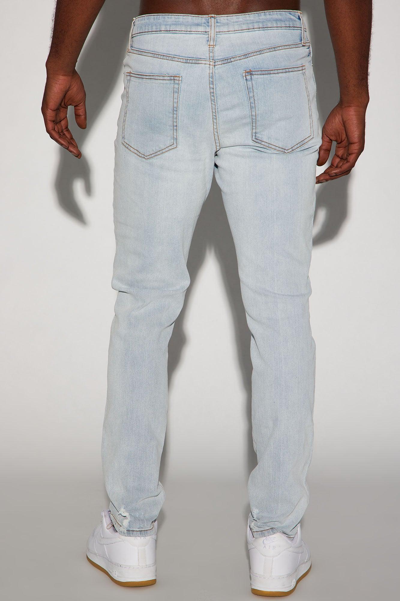 Jasper Skinny Vintage Ripped Knee Jean - Light Wash Product Image