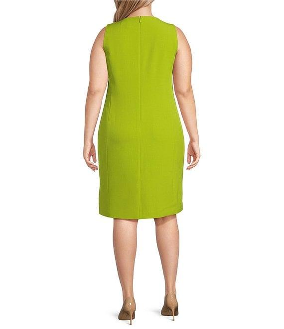 Kasper Plus Size Crepe Sleeveless Multi Seam Sheath Dress Product Image