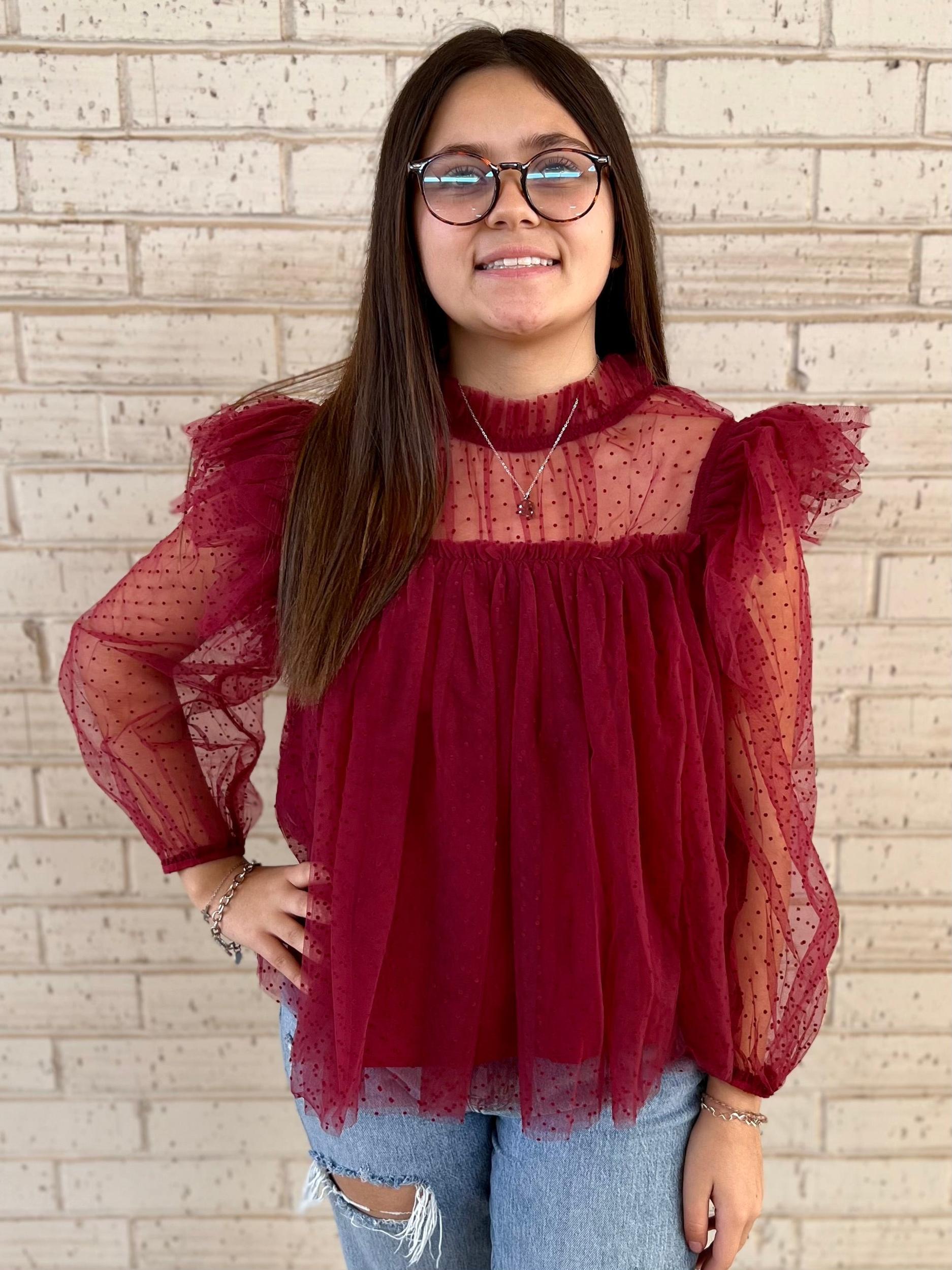 Cranberry Flare Blouse* Product Image