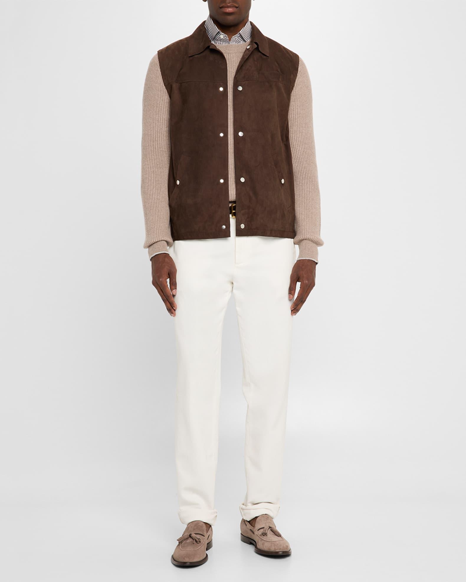 Men's Suede Snap-Front Vest Product Image