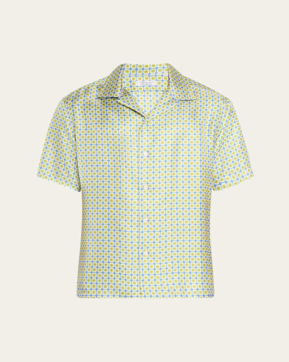 Mens Silk Floral Camp Shirt Product Image