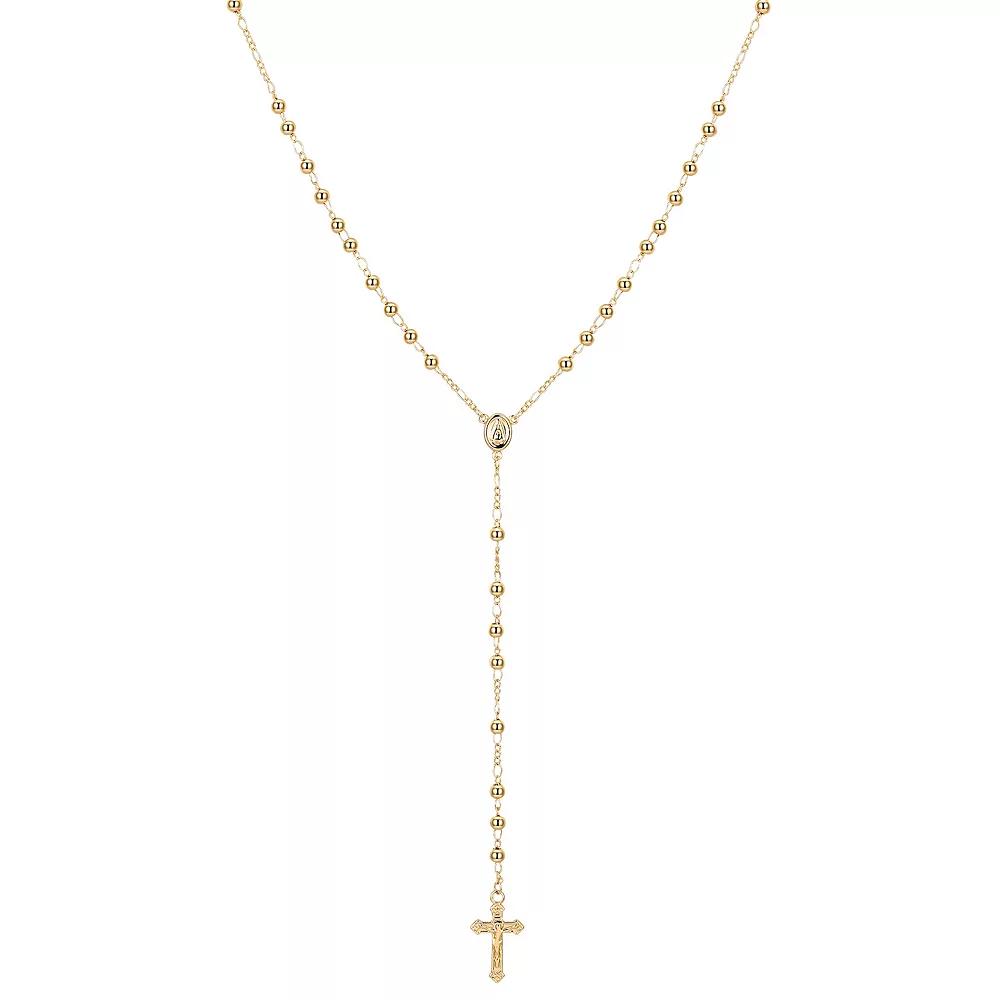 Gratitude & Grace Cross Rosary Necklace, Women's, Size: 18", Gold Tone Product Image