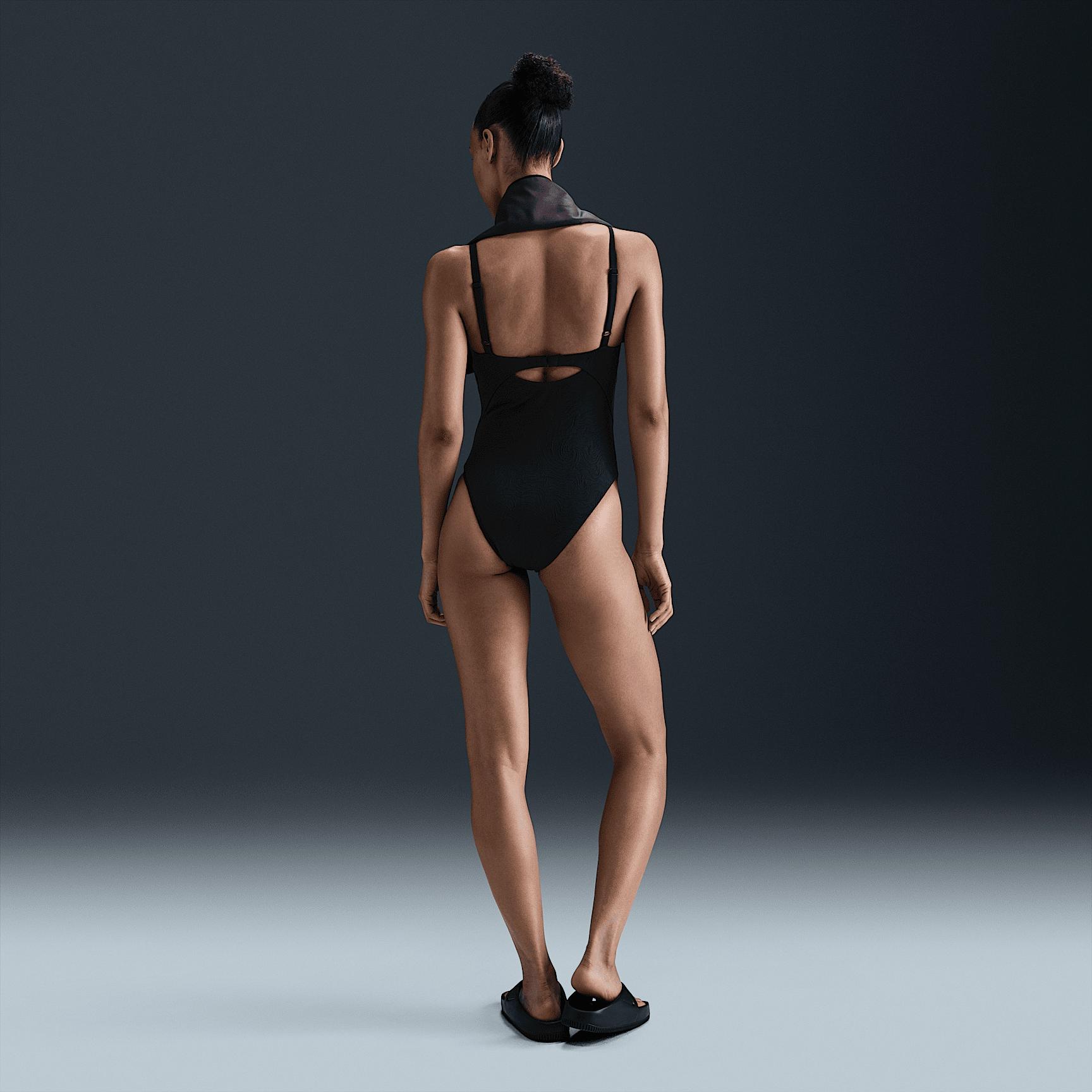Nike Womens Swim Water Texture V-Neck One-Piece | NESSF261-001 Product Image