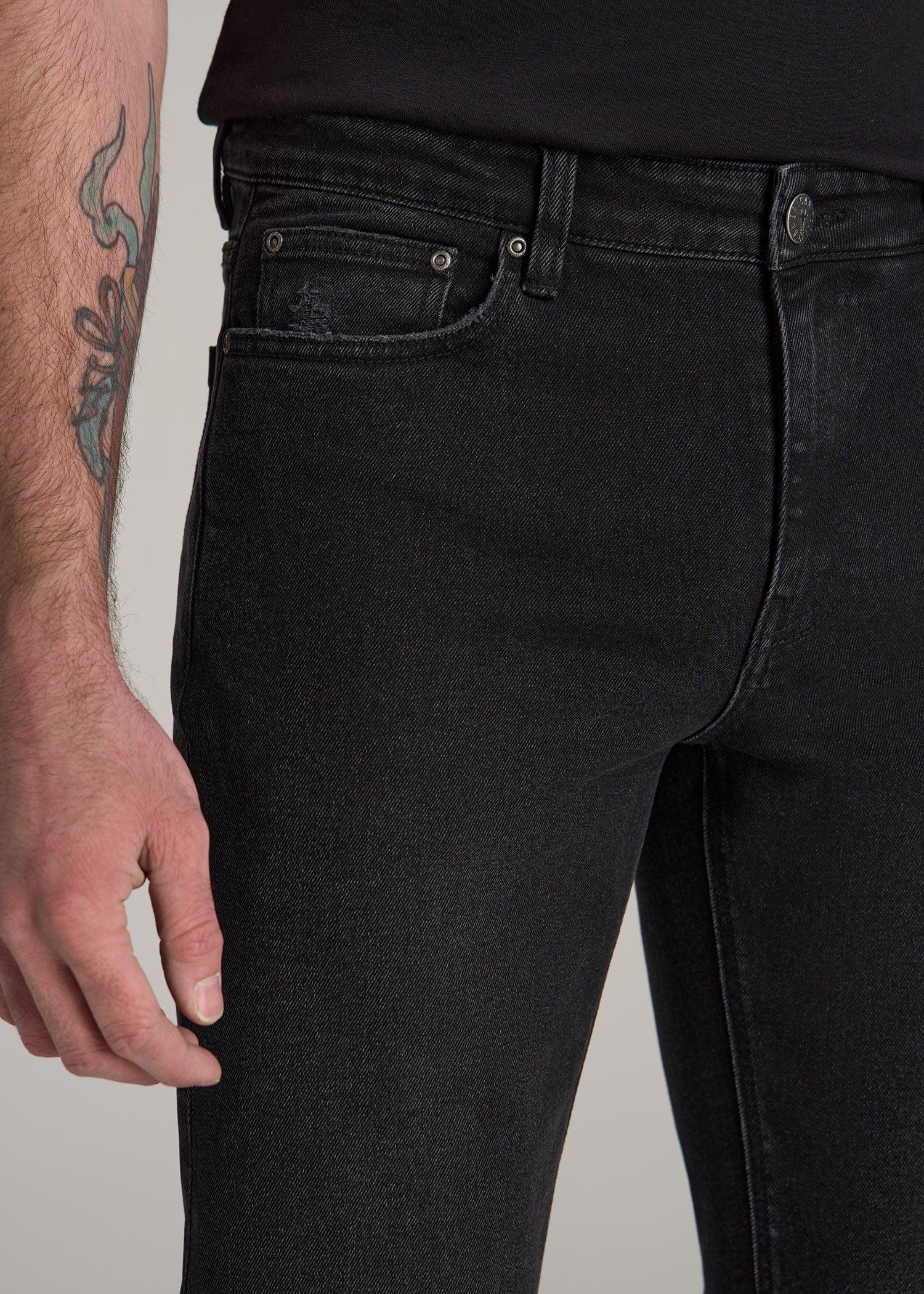 Dylan Slim Fit Jeans for Tall Men in Distressed Onyx Black Wash Product Image