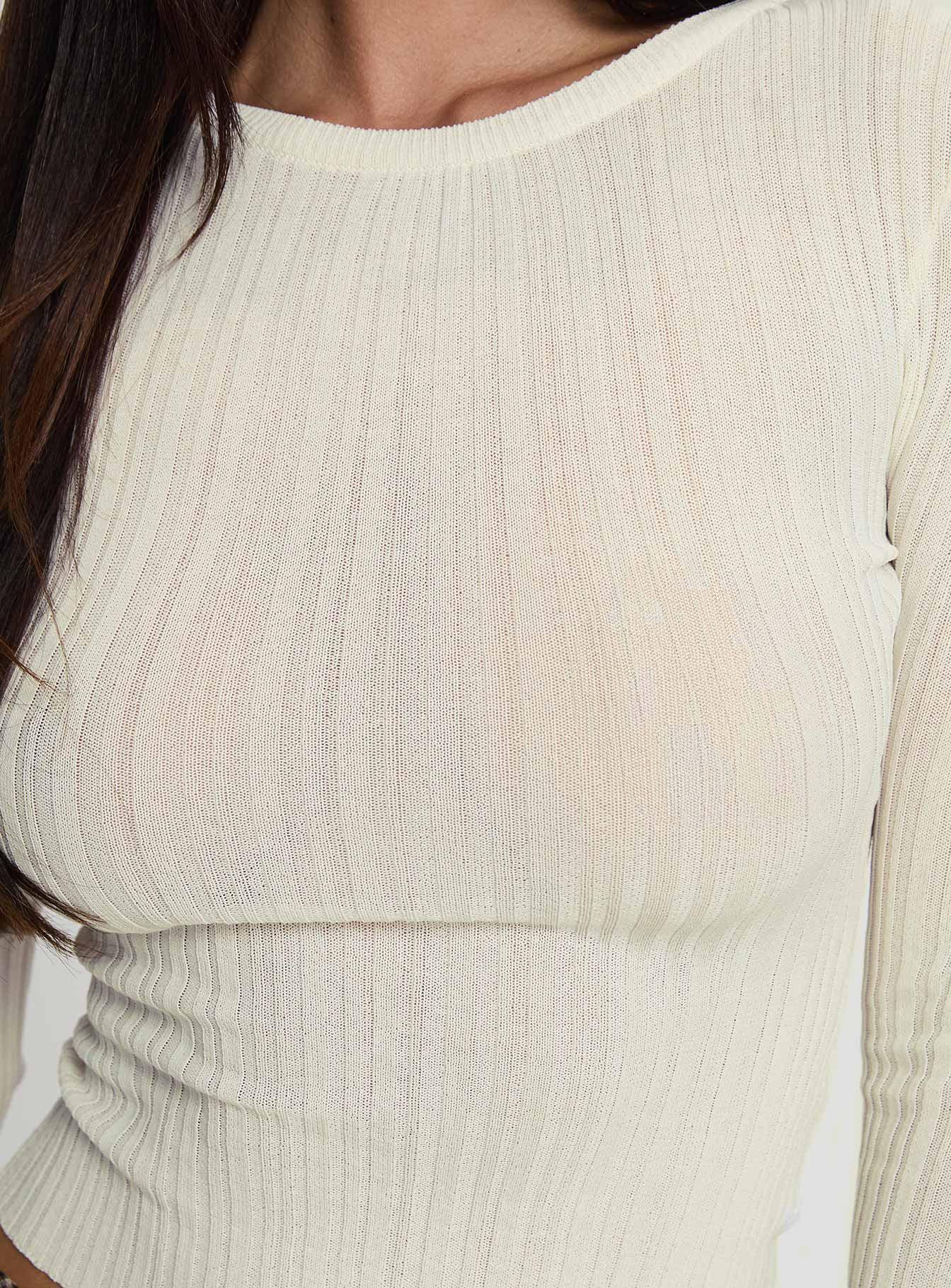 Rylin Long Sleeve Top Cream Product Image