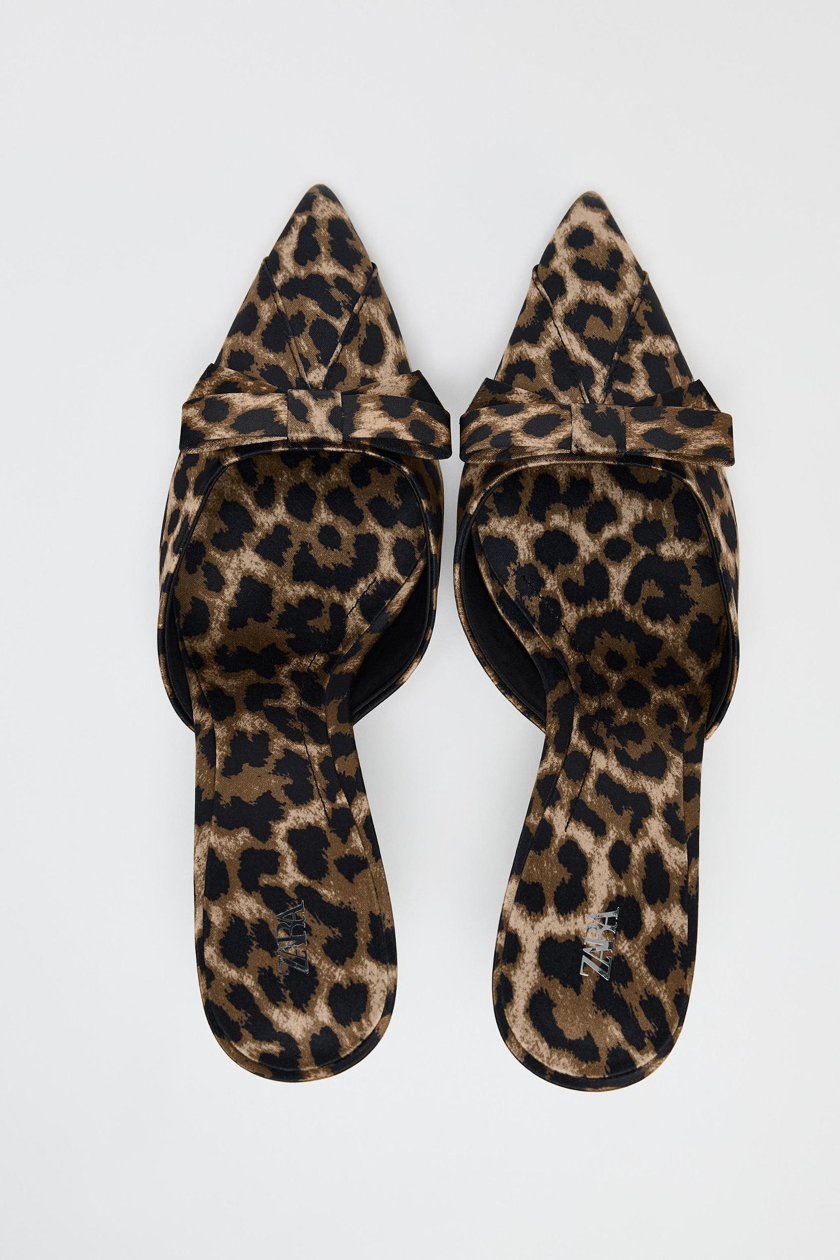 ANIMAL PRINT BOW HIGH HEEL MULES Product Image