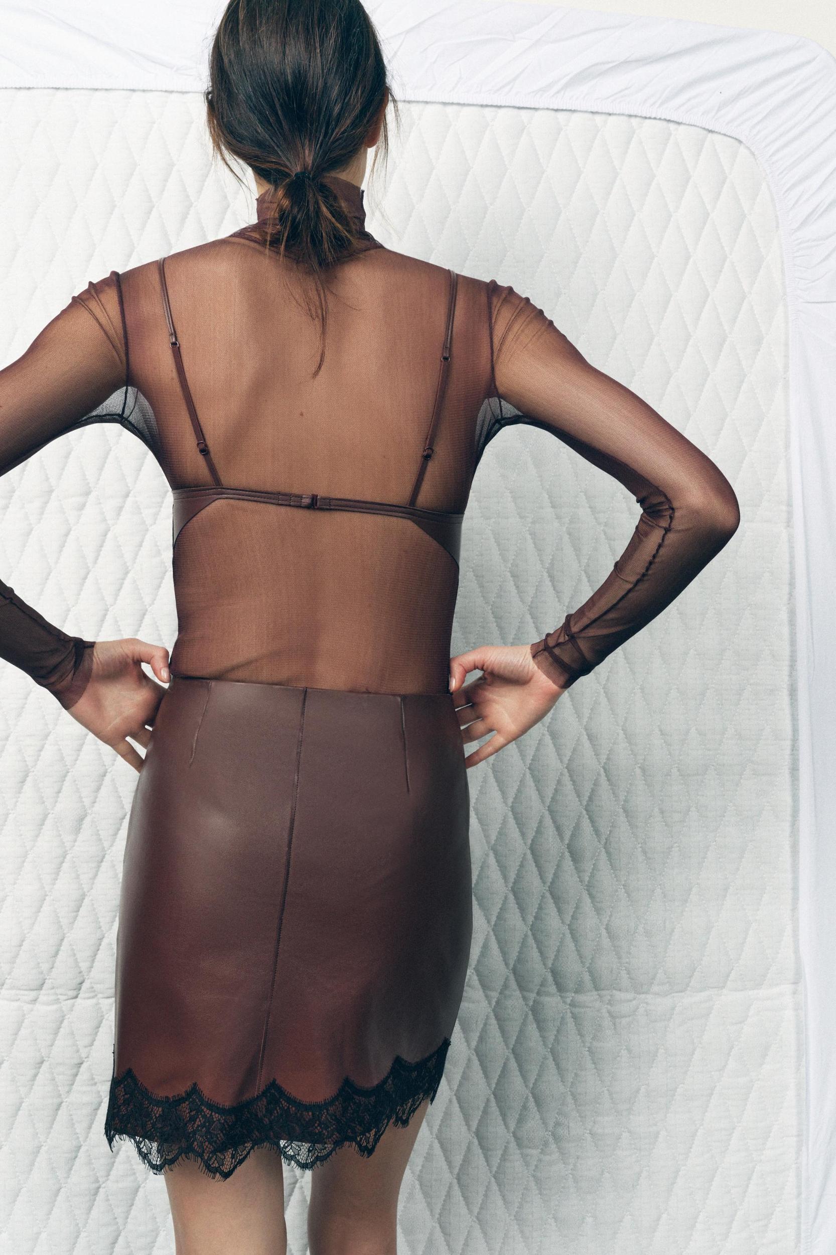 LIMITED EDITION LEATHER LACE SKIRT Product Image