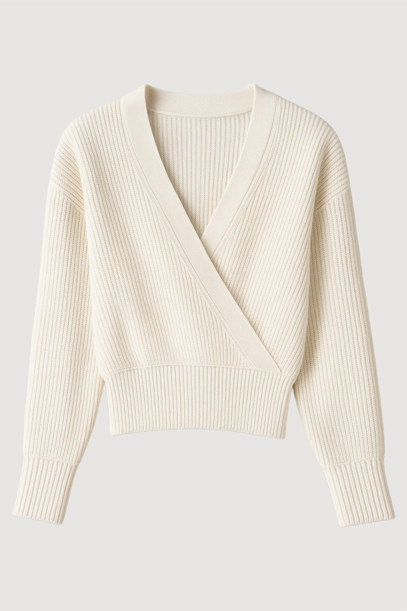 Maren Cropped V-Neck Sweater Product Image