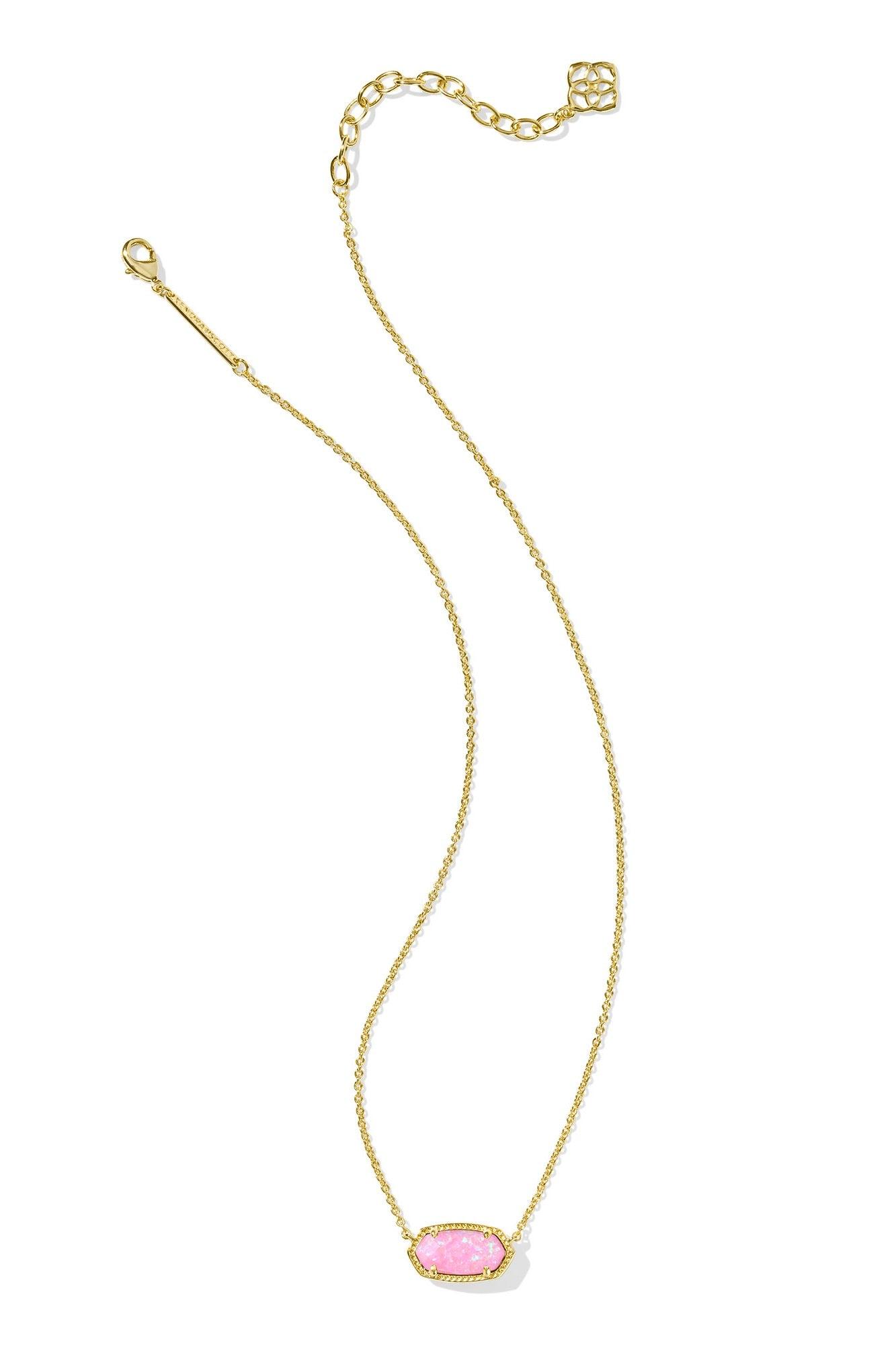 Elisa Gold Short Pendant Necklace Carnation Kyocera Opal Product Image