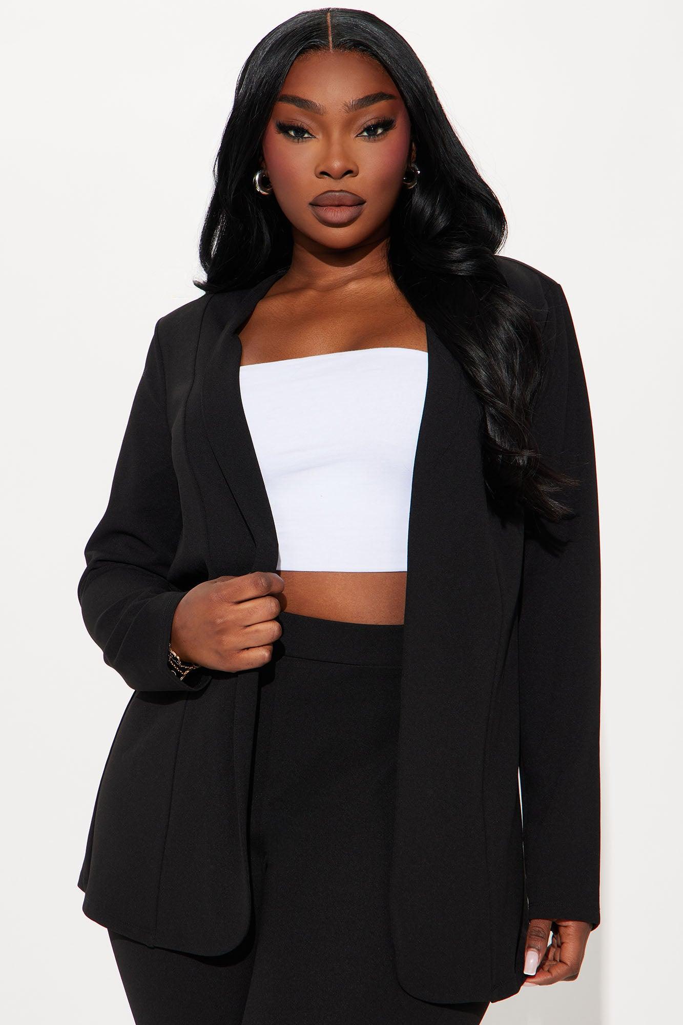 Payin' It Forward Capri Blazer Set - Black Product Image