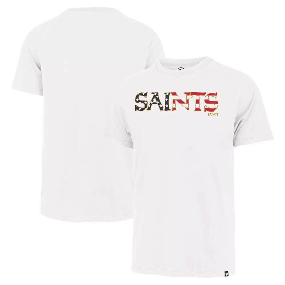 Men's '47 White New Orleans Saints Flag Script Franklin T-Shirt,  Product Image